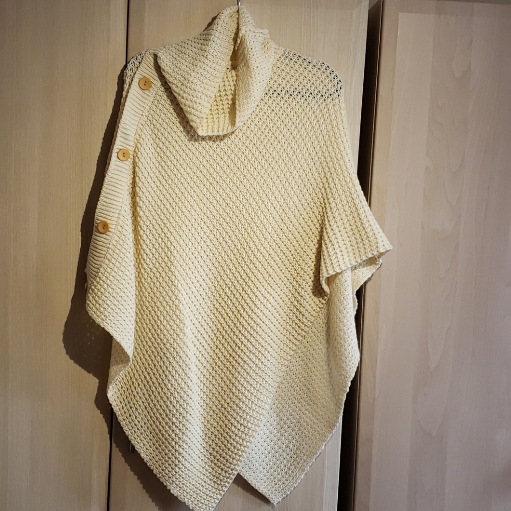 Knit Cowl Neck Poncho